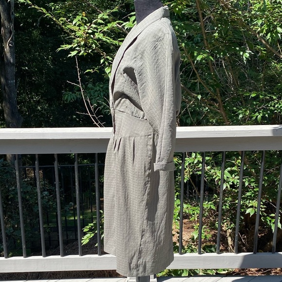 Vintage 80s does 40s fitted Waist Button Front MIDI Shirt Dress - Picture 5 of 13